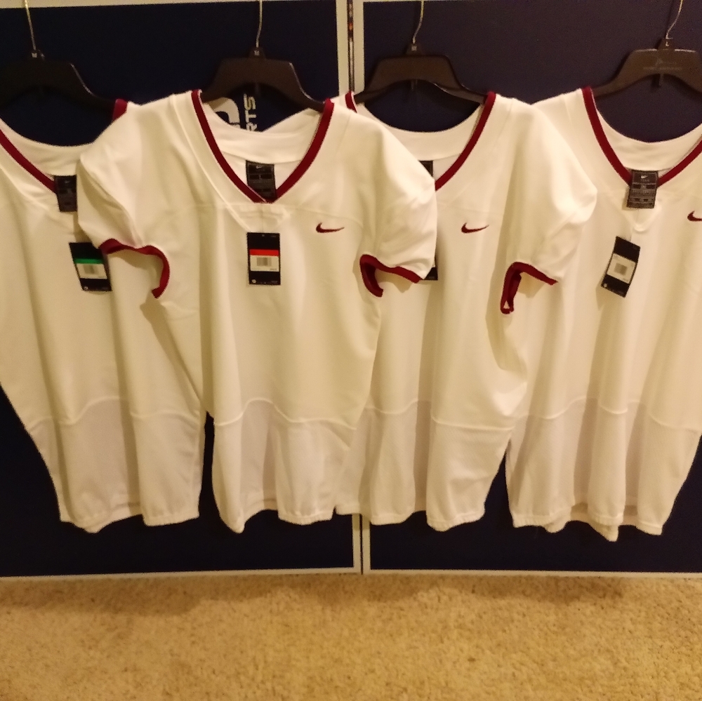 Four Nike Vapor Untouchable Football Jersey's Maroon/White Men...L, XL, XXL, 3X